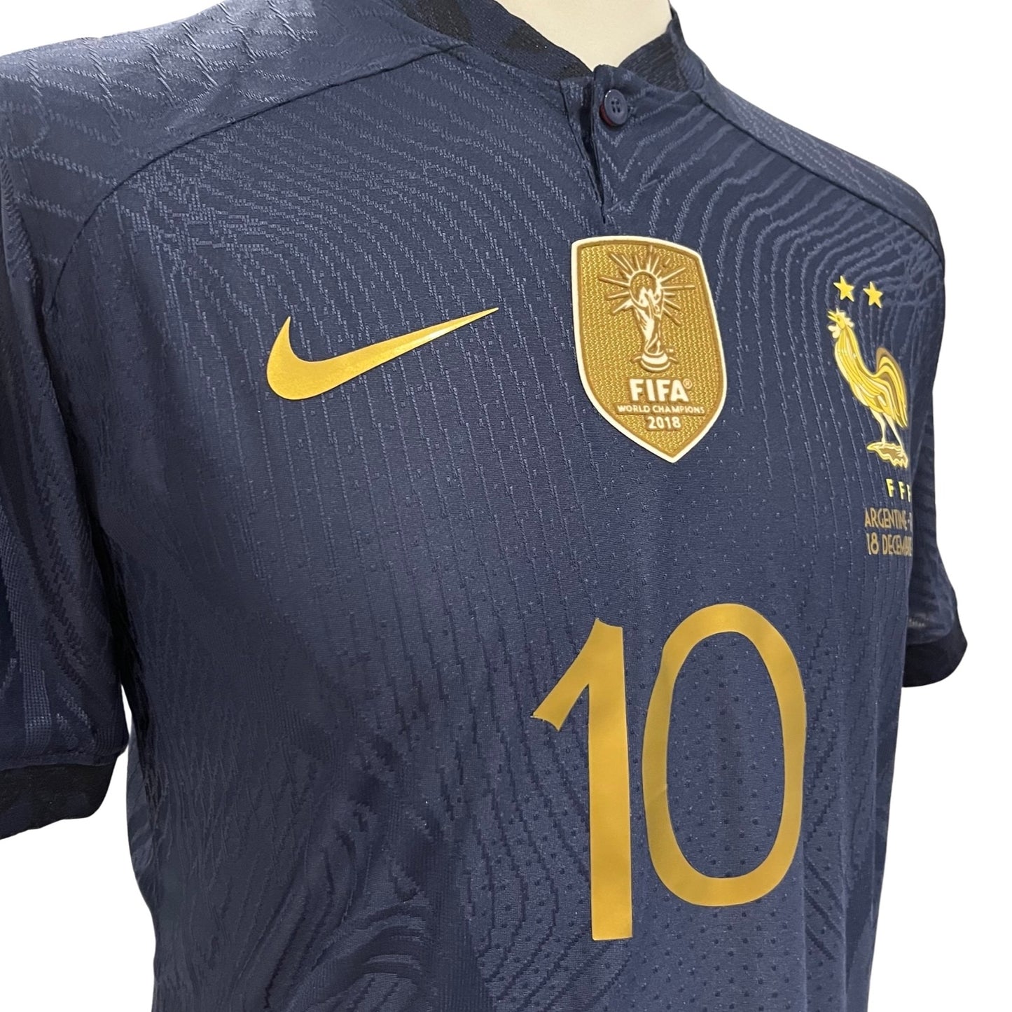 Kylian Mbappe Match Issued Nike DriFit ADV Shirt Argentina vs France 2022 FIFA World Cup Final
