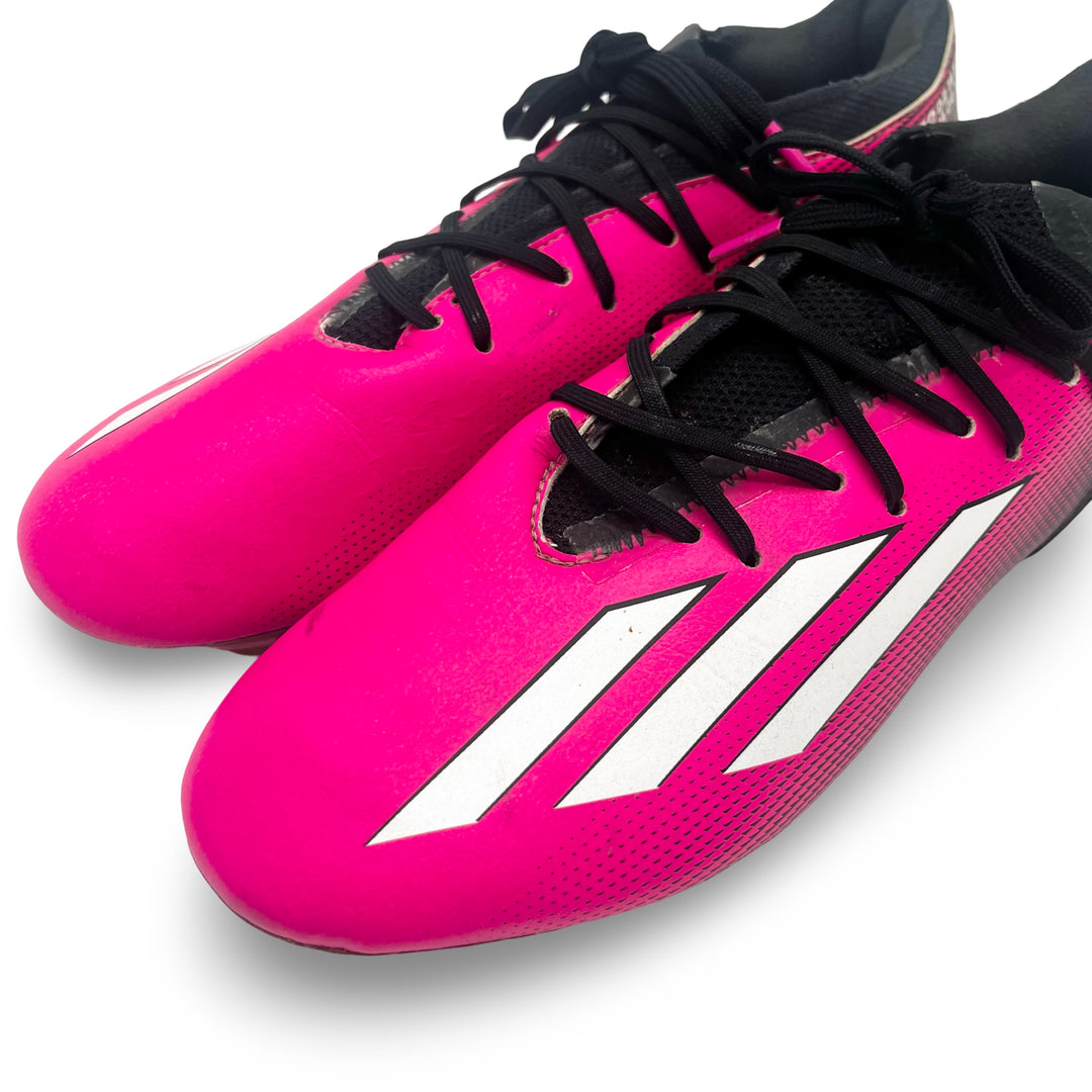 Lionel Messi Match Worn, Photo-Matched, 3 Goals Scored, Adidas X Speedportal.1 2022/23 - 1st Pair Worn As World Champion