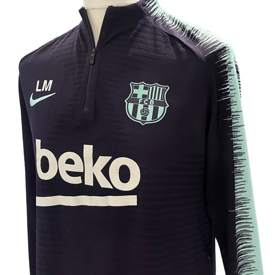 Lionel Messi Training Warm-Up Worn Nike Vaporknit FC Barcelona Drill Top 2018/19