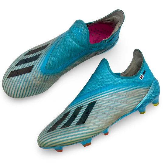 سون هيونج مين يرتدي ملابس المباراة، صورة مطابقة، 7 أهداف مسجلة، حذاء Adidas X19+ - 2019/20