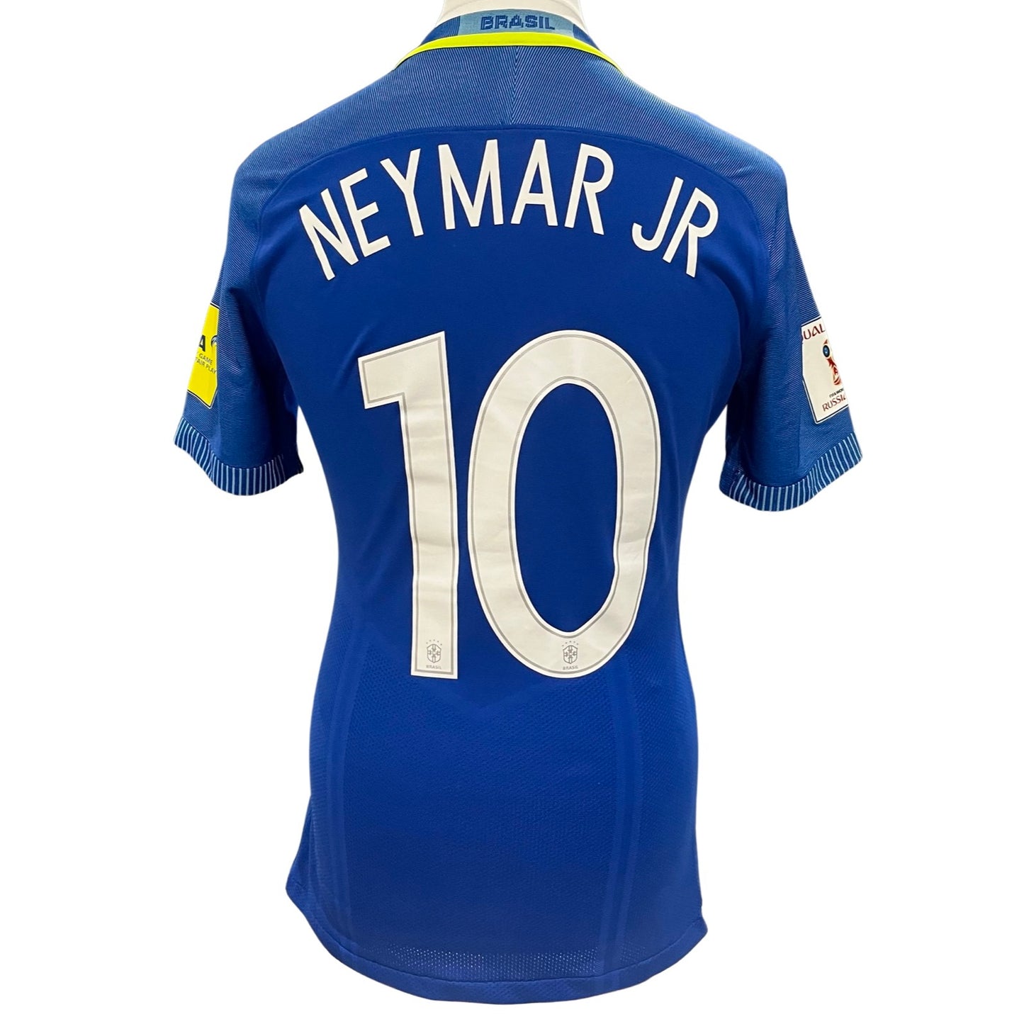 Jogo de Neymar Jr Camisa Nike Dri-Fit usada Brasil x Equador Copa do Mundo FIFA 2018 Qualifer