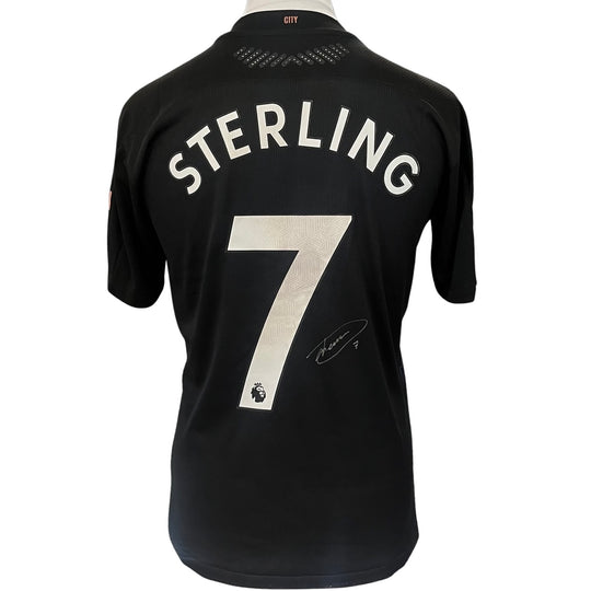 Raheem Sterling Match Usado Manchester City Puma DryCell Camisa Assinada