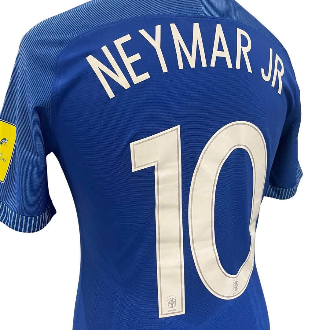 Neymar Jr Match Worn, Unwashed, Photo-Matched Nike Dri-Fit Shirt - Ecuador 0-3 Brazil, 2018 FIFA World Cup Qualifer