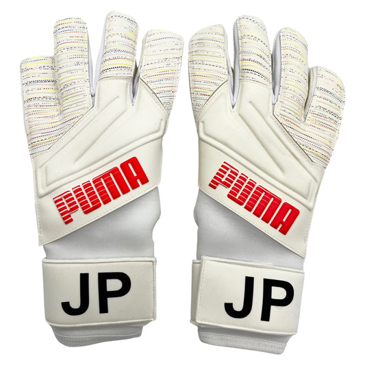 Jordan Pickford Jogo usado Puma Ultra Hybrid Luvas de guarda-redes UEFA Euro 2020