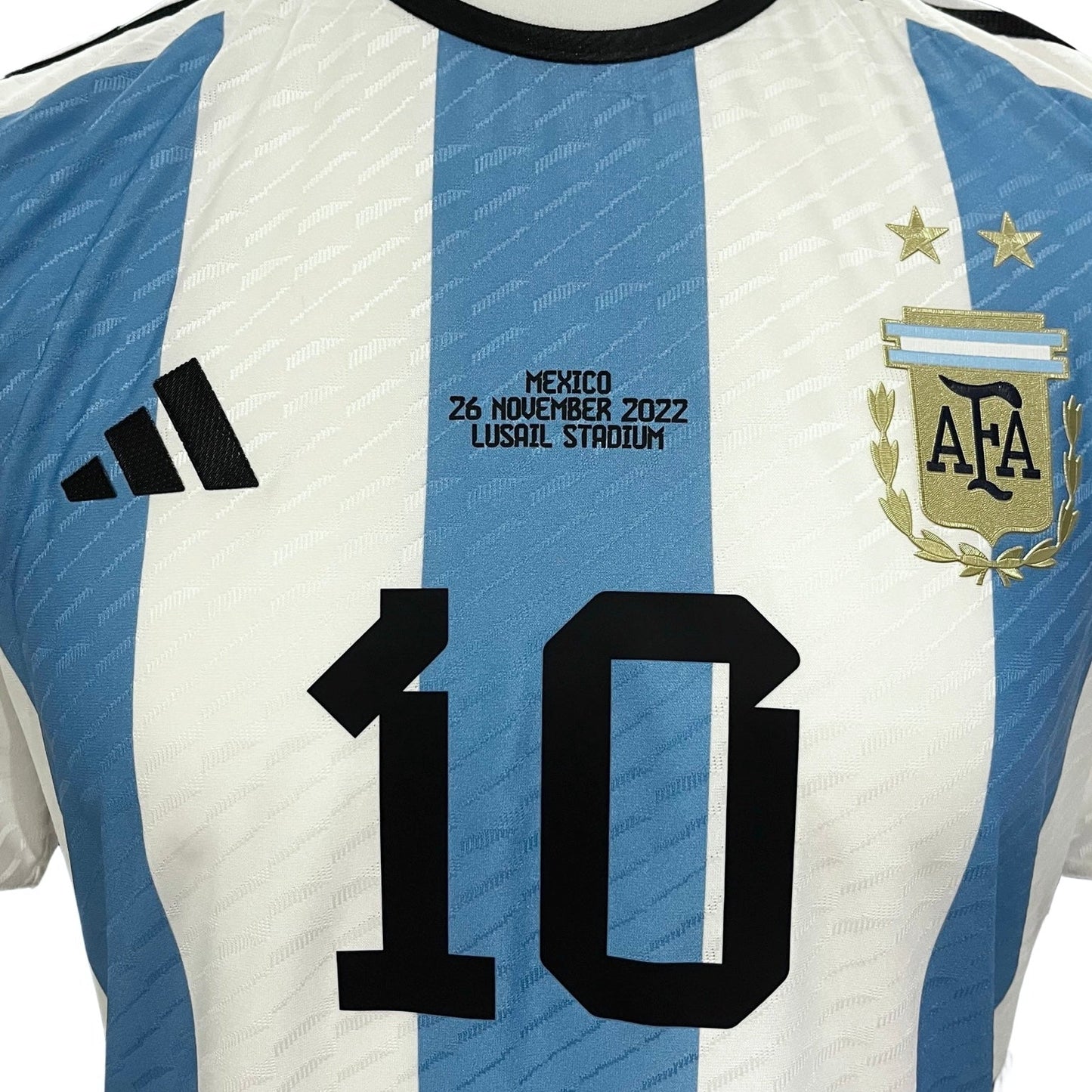 Lionel Messi Match Issued Adidas HEAT.RDY Shirt Argentina vs Mexico 2022 FIFA World Cup