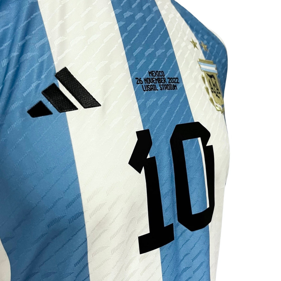 Lionel Messi Match Issued Adidas HEAT.RDY Shirt Argentina vs Mexico 2022 FIFA World Cup