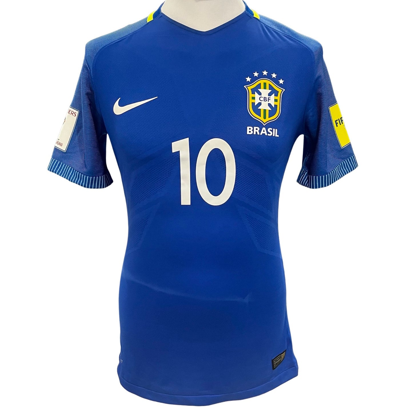 Jogo de Neymar Jr Camisa Nike Dri-Fit usada Brasil x Equador Copa do Mundo FIFA 2018 Qualifer