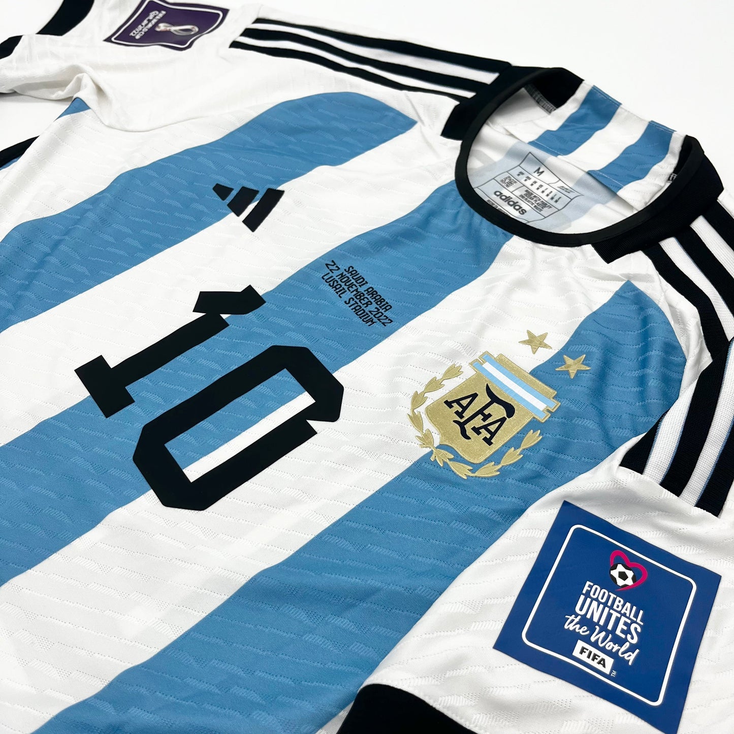 Lionel Messi Match Issued Adidas HEAT.RDY Shirt Argentina vs Saudi Arabia 2022 FIFA World Cup