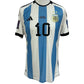 Lionel Messi partido emitido Adidas Heat. RDY camiseta Argentina vs Arabia Saudita 2022 FIFA World Cup
