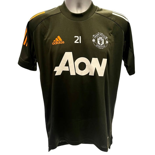 Dan James treina camisa usada do Manchester United Adidas Aeroready