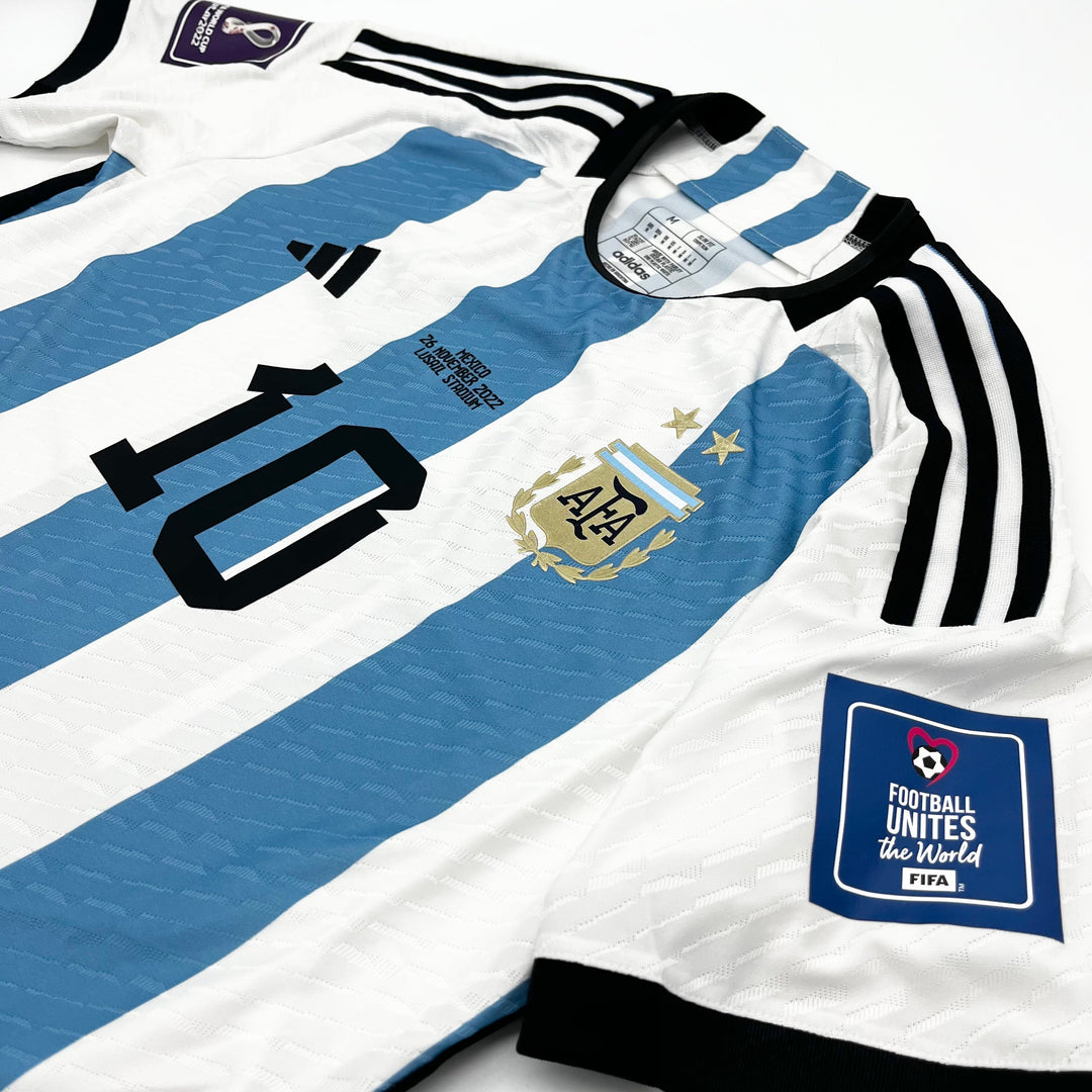 Lionel Messi Match Issued Adidas HEAT.RDY Shirt Argentina vs Mexico 2022 FIFA World Cup