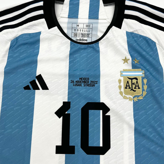 Lionel Messi Match Issued Adidas HEAT.RDY Shirt Argentina vs Mexico 2022 FIFA World Cup