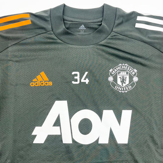 Donny Van De Beek treina camisa usada do Manchester United Adidas Aeroready