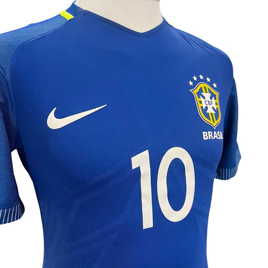 Neymar Jr Match Worn, Unwashed, Photo-Matched Nike Dri-Fit Shirt - Ecuador 0-3 Brazil, 2018 FIFA World Cup Qualifer